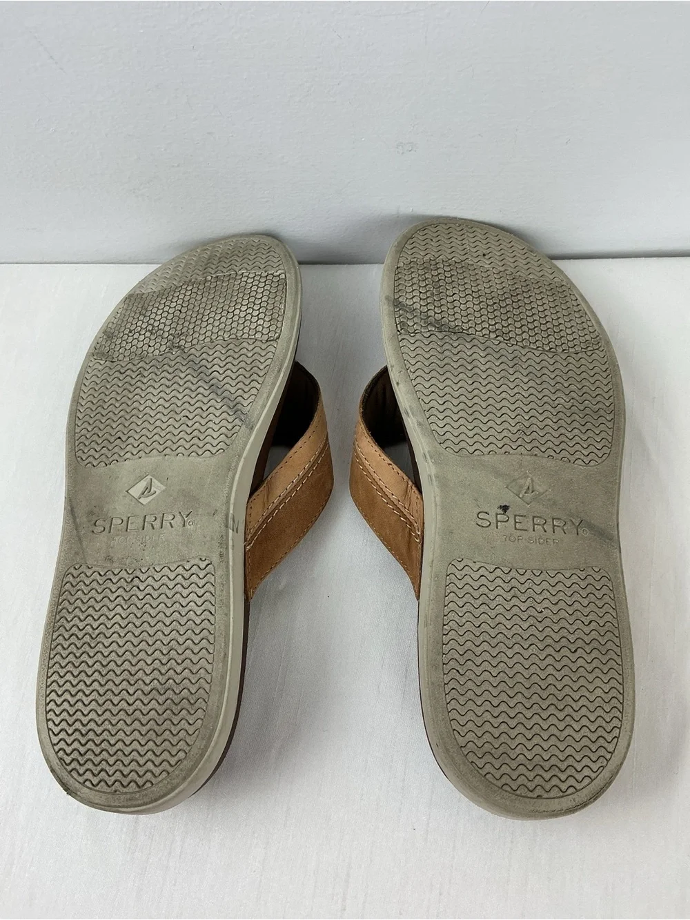 Sperry Men's Leather Flip Flops Thong Sandals Size 8